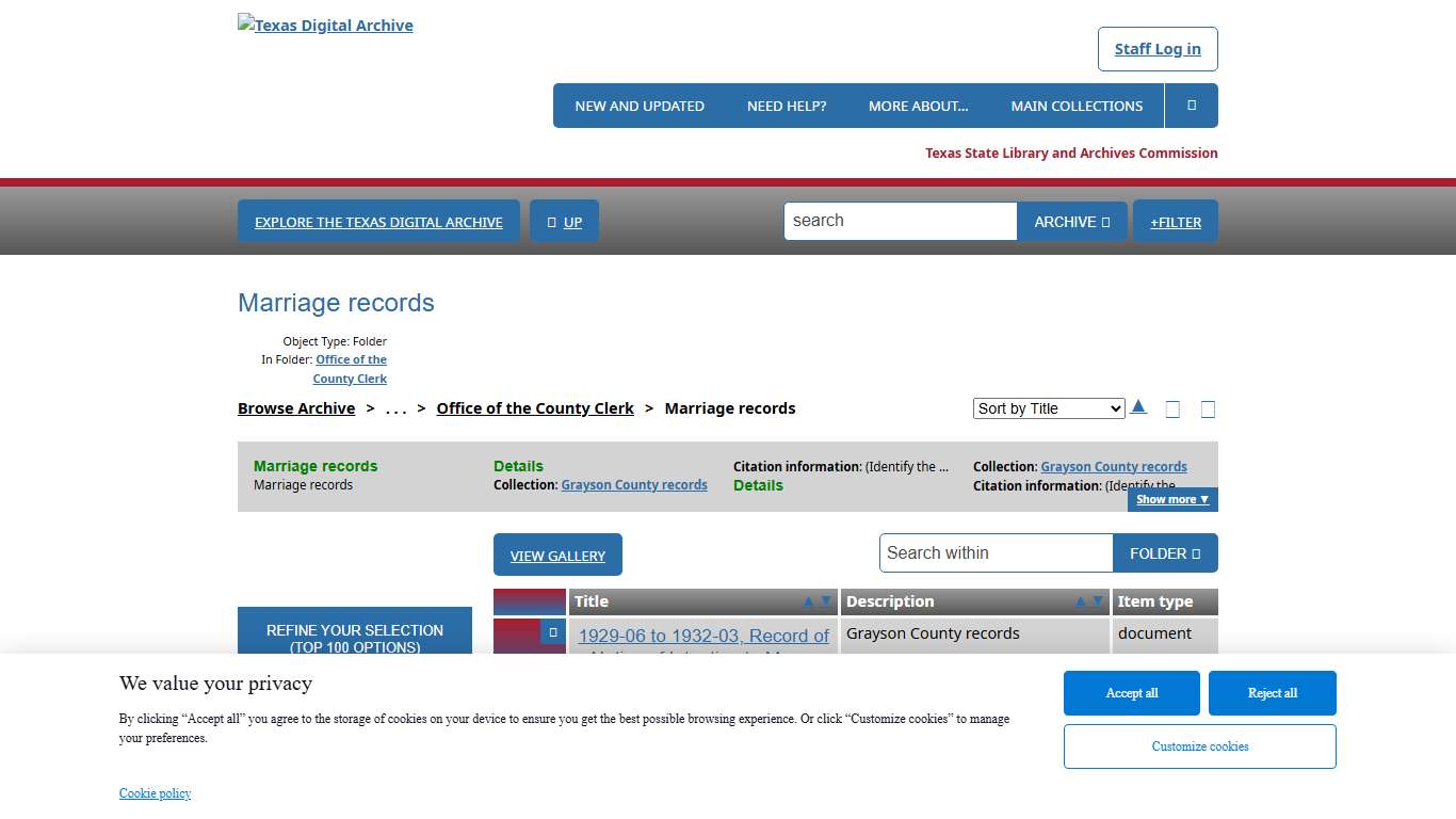 Marriage records Texas Digital Archive
